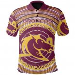 Camiseta Polo Brisbane Broncos Rugby 2021 Indigena