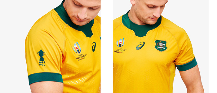LUHUANONG Camiseta de Rugby 2019 Copa del Mundo de Japón Australia Wallabies Camisetas para Hombre Ropa de Atletas Tecnología Profesional Manga Corta Color : A, Size : S 
